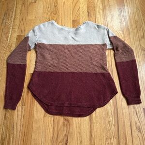 Kuhl Bella Colorblock Sweater - Cream, Brown, and Burgundy Women's Sz Medium